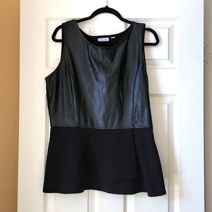 Faux leather sleeveless top